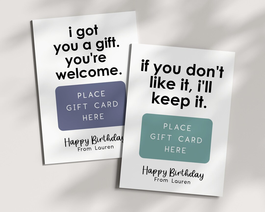 Funny Sarcastic Gift Card Holder: 7 Printable Designs (digital Download ...