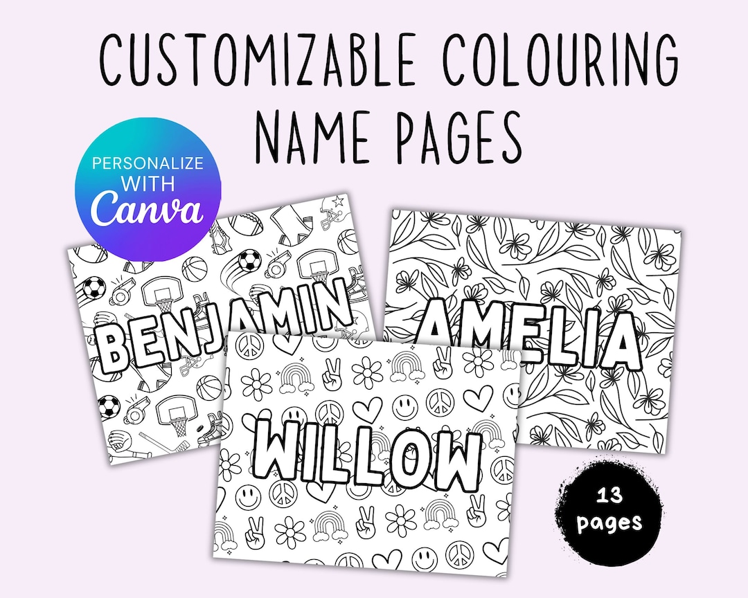 Customizable Coloring Name Pages, Editable Custom Name Coloring Pages ...