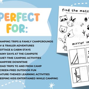 Camping Activity Bundle for Kids: 21 Printable Games (PDF) image 8