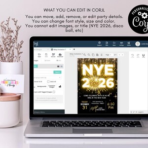 Elegant Black and Gold NYE Party Invitation: Editable 2026 Countdown (Digital Download) image 8
