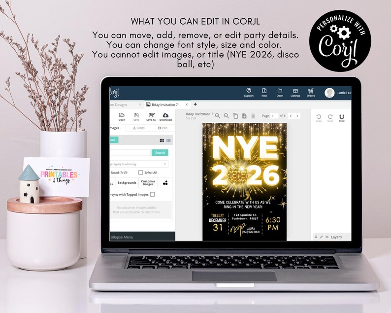 Elegant Black and Gold NYE Party Invitation: Editable 2026 Countdown (Digital Download) image 8