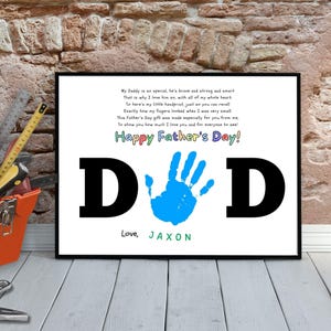 Handabdruck Vatertag, Geschenk für Papa, Andenken (PDF-Muster)