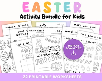 Easter Activity Worksheets for Kids: 20 Printable Activities, Games & Coloring Pages (PDF)