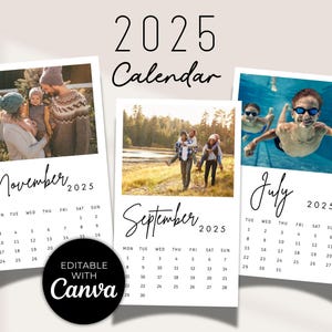 2025 Photo Calendar: Personalized Monthly Printable (Canva Editable)