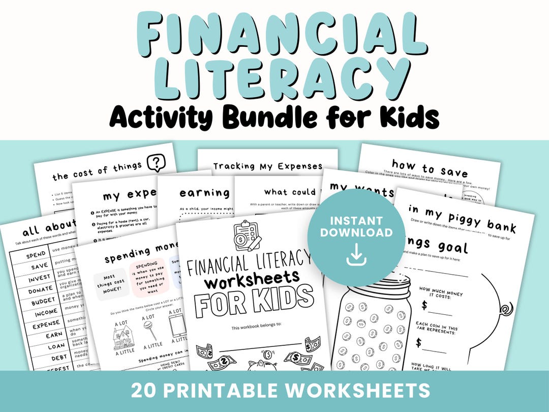 Financial Literacy Workbook: Money Activities for Kids (PDF) - Etsy