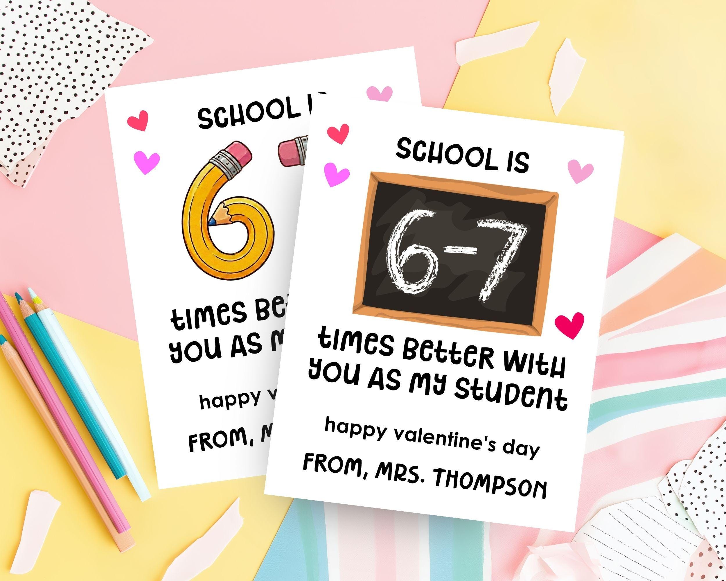 Teacher Valentine's Day Cards for Students: Editable Classroom Gift ...