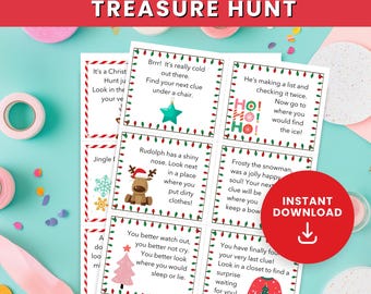 Christmas Treasure Hunt for Kids: Holiday Scavenger Hunt (PDF)