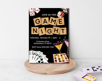 Game Night Invitation: Editable Adult Trivia Night Party Invite (5x7" Digital Download)