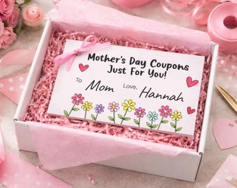 Mother's Day Coupon Book: Personalized Coloring Coupons (Printable Editable PDF)