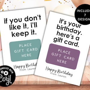 Porte-cartes cadeau drôle, Porte-cartes cadeau modifiable imprimable, Porte-cartes cadeau sarcastique, Carte humoristique, Porte-cartes d'anniversaire Saint-Valentin