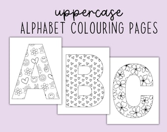 Printable Uppercase Alphabet Coloring Pages, Fun & Educational Activity for Kids, Printable Coloring Pages, Instant Download Kids Activity