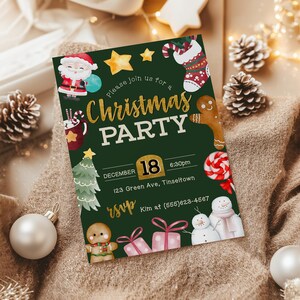 Editable Christmas Party Invitation: DIY Holiday Event Invite (Digital Download)