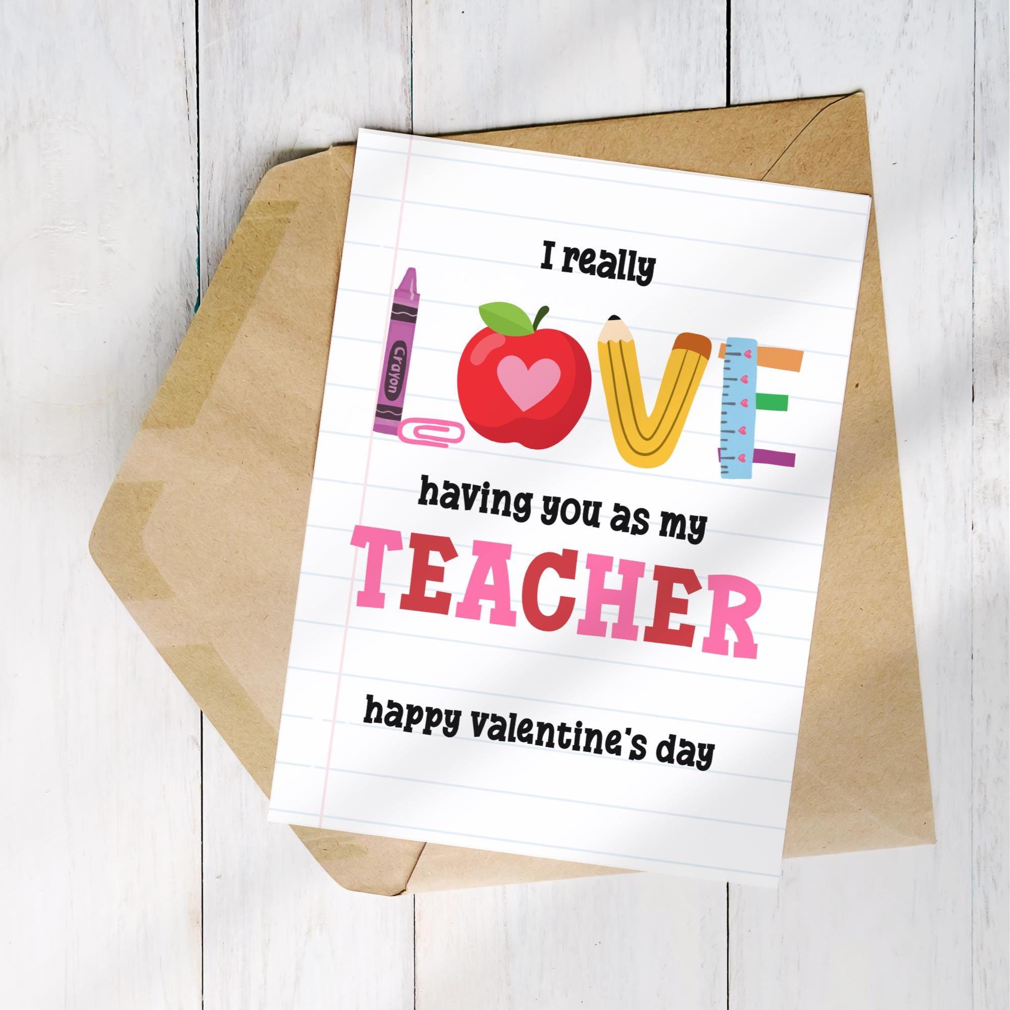 Printable Valentine Card for Teacher | Kids Classroom Gift (5x7, PDF