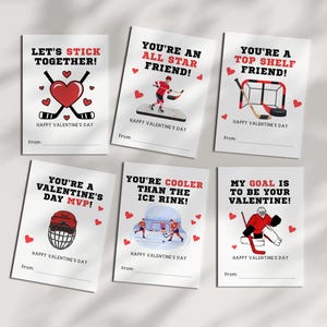 Hockey-Valentinstagskarten für Kinder: Valentinstagskarten zum Ausdrucken (PDF)