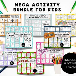 Mega Activity Bundle for Kids, 8 Packs in One, Holiday Activities ...