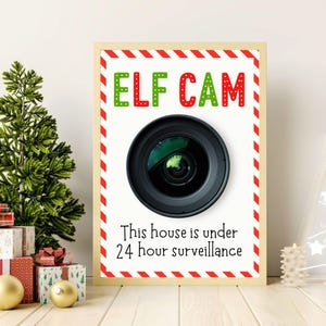 Elf Cam Printable, Carta de câmera de vigilância de elfo, Atividades de elfo de Natal do Papai Noel, Carta de boas-vindas de elfo para crianças, Modelo para impressão de dezembro