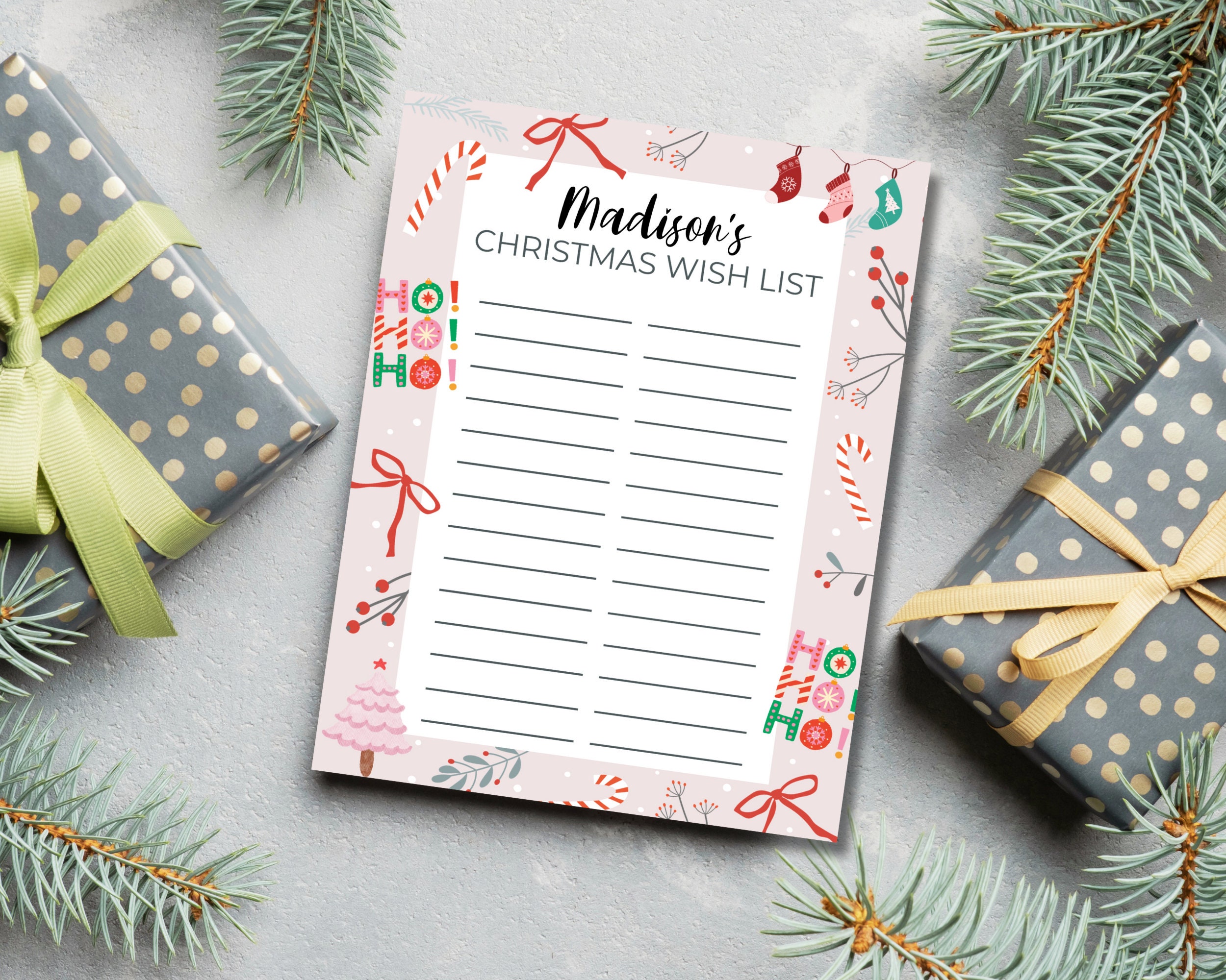 Kids Christmas Wishlist, DIY Editable Holiday Wish List Template ...