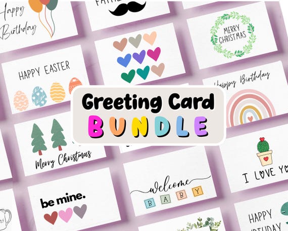 Printable Greeting Card Set: Holiday, Birthday, and More (Digital Download)