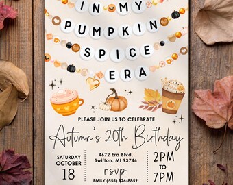 Pumpkin Spice Friendship Bracelet Invitation: Autumn Halloween Party (Digital Download, Editable Template 5x7in)