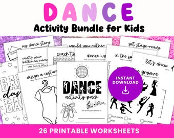 Dance Activity Bundle: Coloring Pages, Puzzles, Games (PDF Pattern)