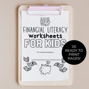 Financial Literacy Workbook: Money Activities for Kids (PDF) - Etsy