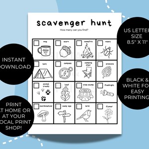 Camping Activity Bundle for Kids: 21 Printable Games (PDF) image 5