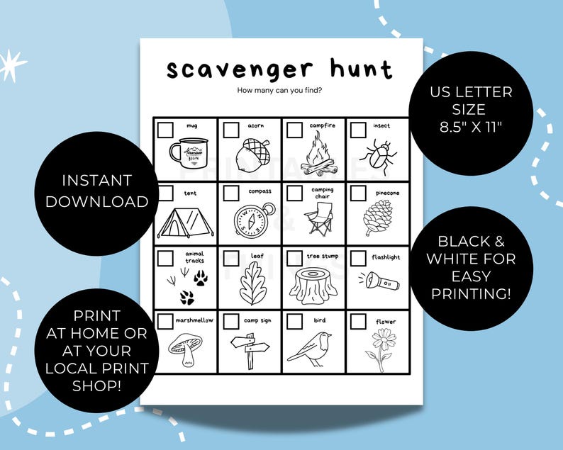 Camping Activity Bundle for Kids: 21 Printable Games (PDF) image 5