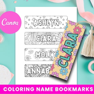 Personalized Name Coloring Bookmarks: 28 Unique Designs (Digital Download)
