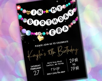 Birthday Era Friendship Bracelet Invitation: Editable Party Template (Digital Download)