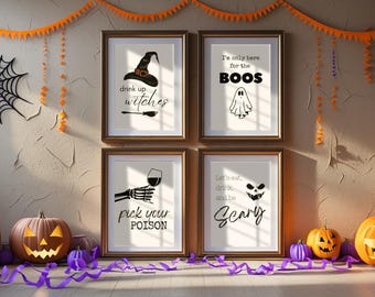 Halloween Drink Signs: Party Decor Bundle (Digital Download)
