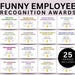 Funny Employee Recognition Award Certificates: Editable Staff ...