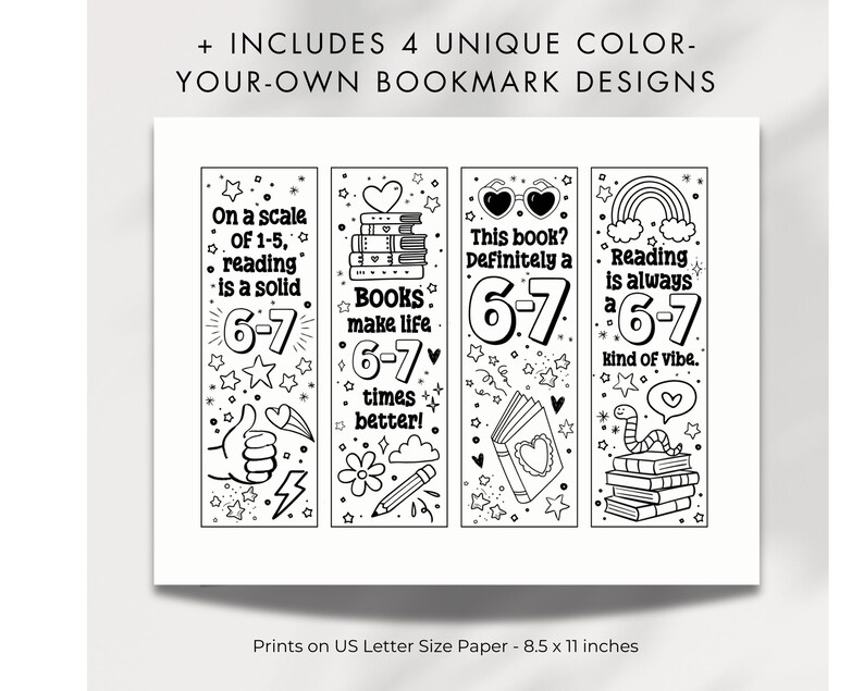 6-7 Coloring Bookmarks for Kids, Tweens, Teens | Activity for Book ...