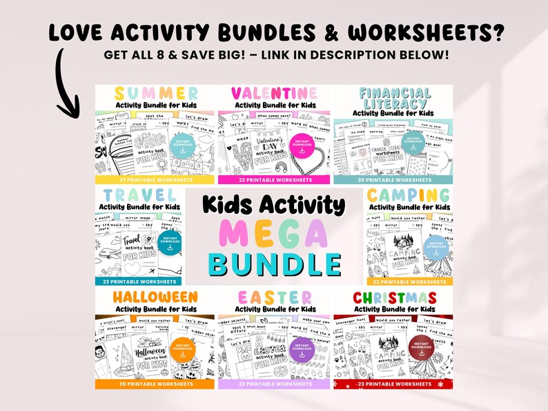 Camping Activity Bundle for Kids: 21 Printable Games (PDF) image 11