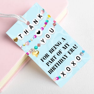 Birthday Era Friendship Bracelet Thank You Tags (Digital Download)