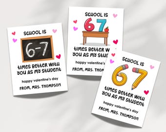 Teacher Valentine's Day Cards for Students: Editable Classroom Gift (Digital Download)