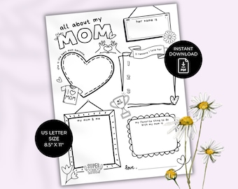 Mother's Day Fill-In-Blanks Printable: All About Mom Keepsake (PDF)
