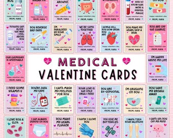 Medical Valentines | Funny Pharmacy Healthcare Medical Cards for Nurses Doctors Adults | Editable Template