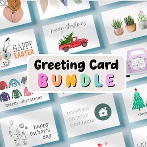 Printable Greeting Card Bundle: 55 Cards for All Occasions (PDF Download)