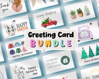 Printable Greeting Card Bundle: 55 Cards for All Occasions (PDF Download)