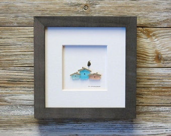 Art commission Fine art Pebbles Art Mother\u2019s Day Bouquet Unique Pebble Art Flower Vase Sea Glass Art Wedding,Beach Wall Art Wall art