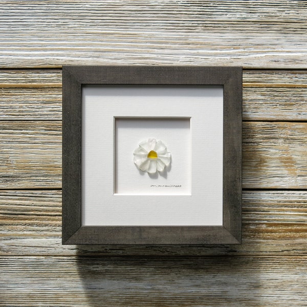 Sea Glass Art Flower,Gardeners Gift,Mom Gift,Mothers Day Gifts,Flowers,Simple Gifts,Unique Gifts,Wall Art,Framed Art,Maine,Original Art!