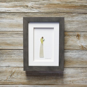 Pebble & Sea Glass Art: Framed Friends Gift, Maine Art