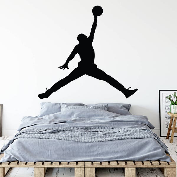 Michael Jordan Wall Decal - Jumpman Decal - Basketball Wall Decal - Jordan Wall Art - Boys Room Vinyl Wall Sticker