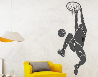 Basketball Player Wall Decal Sport Kids Bedroom Gym Baskeball Vinyl Wall Art Sticker