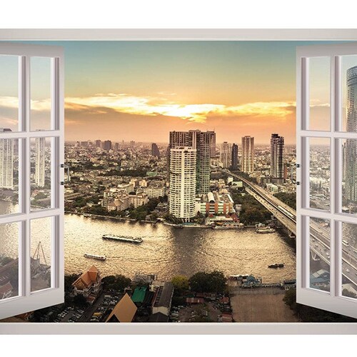 Big Ben View Window 3D Wall Decal Art Removable Wallpaper Etsy