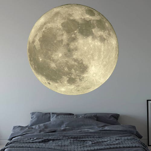 Moon Wall Decal Nursery Wall Decal Moon Vinyl Wall Art Decor Etsy