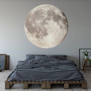 Decalque de parede de lua Decalque de parede de berçário Decoração de arte de parede de vinil de lua