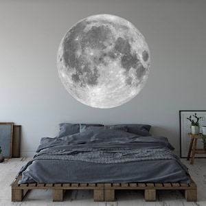 Moon Wall Decal Vinyl Wall Art Decor Removable Mural