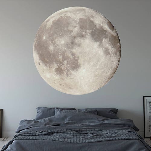 Moon Wall Decal Nursery Wall Decal Moon Vinyl Wall Art Decor Etsy