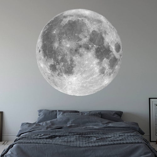 Moon Wall Decal Nursery Wall Decal Moon Vinyl Wall Art Decor Etsy